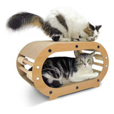 Cama Rascadora Para Gatos Grande Con Juguete De Bola, Carton