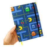 Cuaderno Liso Cosido Pacman Arcade A5 80 Hojas Tapa Dura