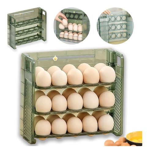 Organizador De Huevos De 3 Niveles Para 30 Huevoscontenedor
