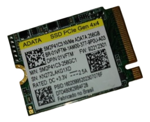 Ssd M.2 Nvme 256gb 2230 Pcie 4x4 Adata Sm2p41c3