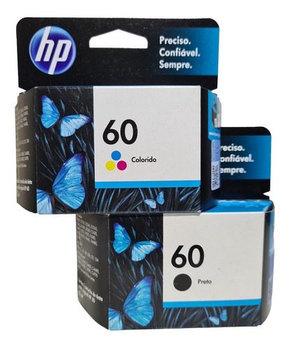 Kit Cartuchos Originais Hp 60 Preto E 60 Color P D5560