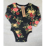 Body Mangas Largas Negro Old Navy Talle 6-12mees No Cheeky 