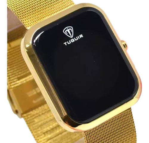 Relógio Tuguir Led Digital Tg107 Dourado Prova Dágua Tg30049