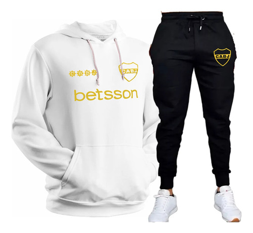 Conjunto Buzo Y Pantalón Jogging De Algodón De Boca Juniors