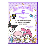  Invitación Digital Personalizada  My Melody Y Kuromi M3