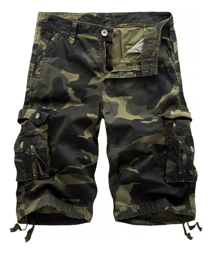 Pantalones Cortos De Camuflaje Para Hombre De Puro Algodón