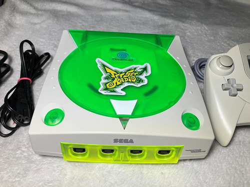 Console Sega Dreamcast Gdemu 64gb Jet Set Radio Edition Verde Transparente. Só Ligar E Jogar. Excelente