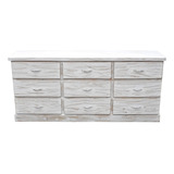 Comoda Cajonera 180 X 80 Guia Metal Vintage Blanco Decapado