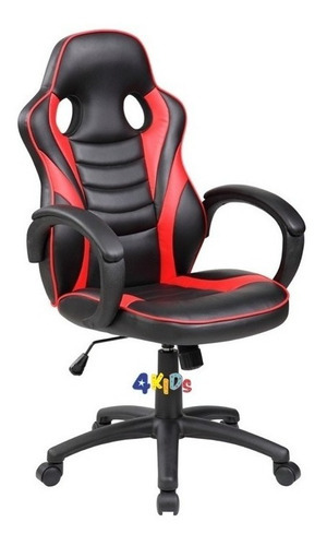 Silla Gamer Sillon Pro Playstation Xbox Pc Roja Y Negra Material Del Tapizado Cuero Sintético