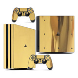 Skin Ps4 Pro Compatível Playstation Cromo Gold