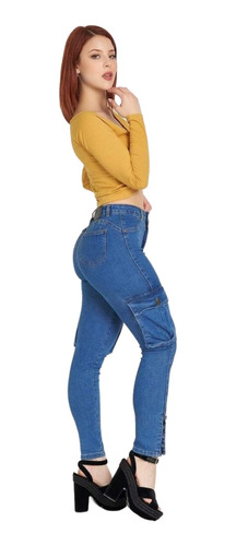 Jeans Mujer Levanta Cola Elasticado Tiro Alto