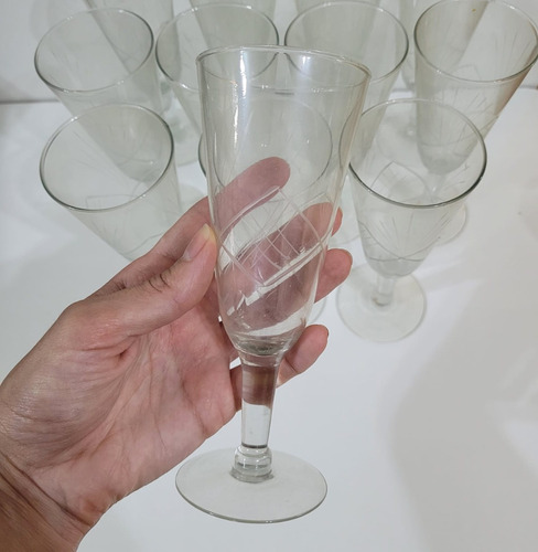 Copas Vidrio Pequeñas Vintage Licor Transparente Labrado X12