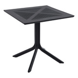 Mesa Terraza O Comedor, Modelo Coffee Negra 80x80