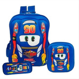 Mochila G Costa Relâmpago 3d Infantil Estojo Lancheira Cor Azul