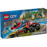 Lego City Camioneta De Bomberos 4x4 Con Barco De Rescate Cantidad De Piezas 301