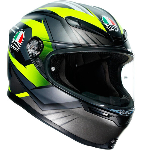 Casco Agv K-6 Excite Camo/amarillo Mate Con Plk