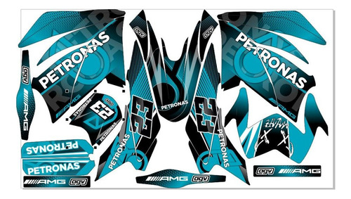 Stickers Para 150z Lima  Petronas Azul