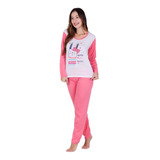  Kit 2 Pijamas Feminino De Inverno Atacado Manga Longa Frio