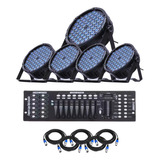 Kit 5 Canhão 60 Leds Cree De 3w Triled Slim + Mesa + Cabo 5m