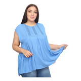 Blusa Acampanada Con Tul Talle Grande Importada