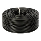 Cable Coaxial 25 Mts Rg6 Rollo Negro Profesional