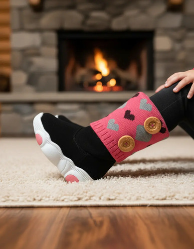 Botas De Niñas Altas Tejida Invierno Cálidas Bonitas