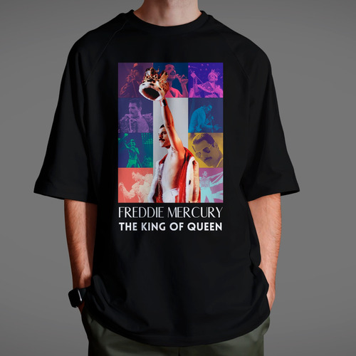 Camiseta Oversized Freddie Mercury The King Of Queen Unissex