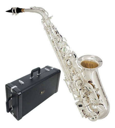 Saxofone Sax Alto Mib Sax 510s Eagle Banhado A Prata