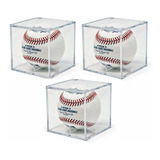 3 Exhibidor Pelota Beisbol Acrilico Cubo Ballqube Baseball