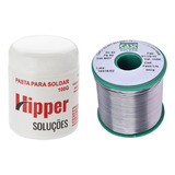 Solda Estanho 1,50mm 40x60 Rolo 500g+pasta Para Solda Hipper