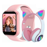 Relógio Smart Digital D20 Masculino / Feminino+ Fone Cat Lad