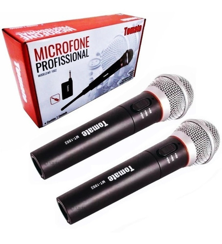 Microfone Sem Fio Mt1002 Tomate/ 2 Unidades - Para Videoke