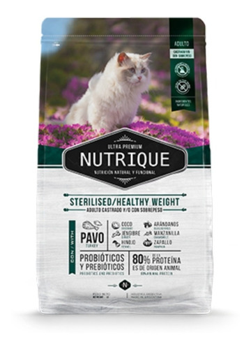 Alimento Nutrique Sterilised Gato Castrado Sobrepeso 7,5kg
