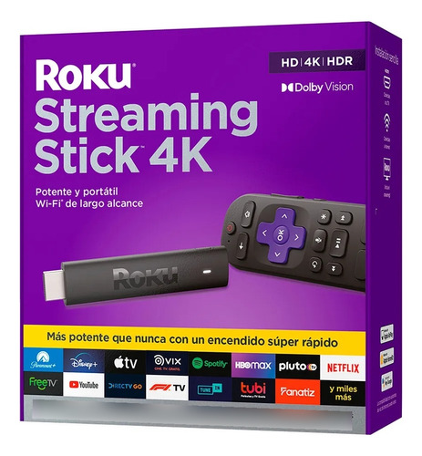 Roku Streaming Stick 4k 3820 De Voz 4k Negro