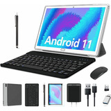 Tablet Android Hd 64gb+4gb Memoria Ram Teclado Bluetooth Pad Color Plateado