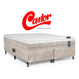 Base Box Casal Queen + Colchão Castor Premium 158x198