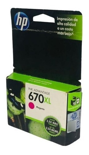 Hp Cartucho Tinta #670xl Magenta Cz119al