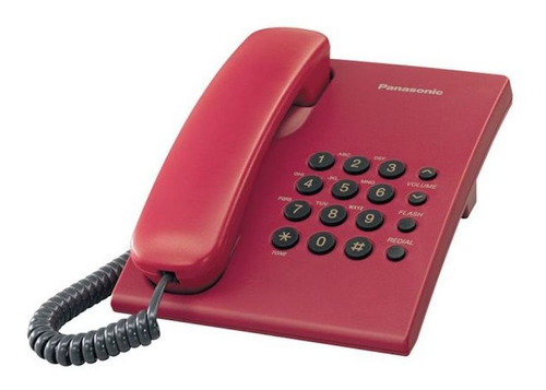 Teléfono Panasonic Kx-ts500 Fijo - Color Rojo Premium