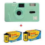 Green Kodak M35 Camera 135 Film Añade 2 Rollos De Película U