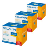 Kit 3x Gelamin - Colágeno Hidrolisado 30 Sachês De 10g Sabor