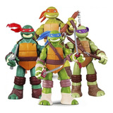 Set 4 Tortugas Ninja Articuladas Figura De Acción 12cm