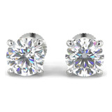 Aretes Solitarios De Diamante Real Natural Tw De 1/5 A 2 Qu.