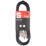 Cable 2 Rca Macho A 2 Rca Macho De 3 Metros Stagg Stc3c