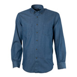 Camisa Oxford Azul Denin 2 Bolsillo