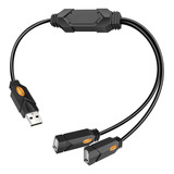 Cable Electop 2 Usb Hembra A Un Usb Macho, Negro