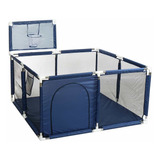 Corral Seguridad Bebes Con Aro De Basket 128cm Azul