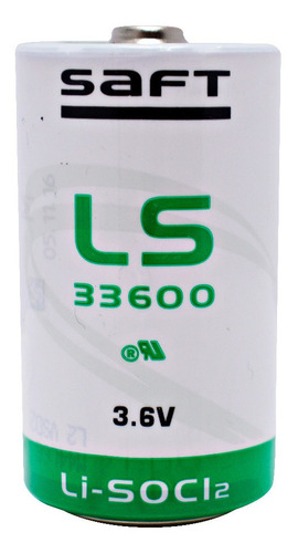 10ls33600 Marca Saft  3.6 V, 17.0 Ah. Tamaño D Litio Er34615