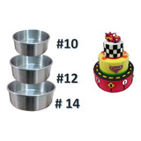  Moldes Pasteles, Flan, Gelatina Aluminio 3pzs  #10 #12 Y#14