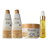 Kit Shampoo+ Cond + Máscara+ Óleo Reparador Arvensis Tec Oil