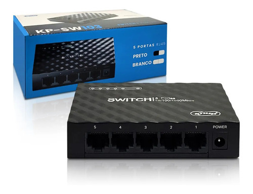 Switch 5 Portas Gigabit 10/100/1000 Mbps Homologado Anatel
